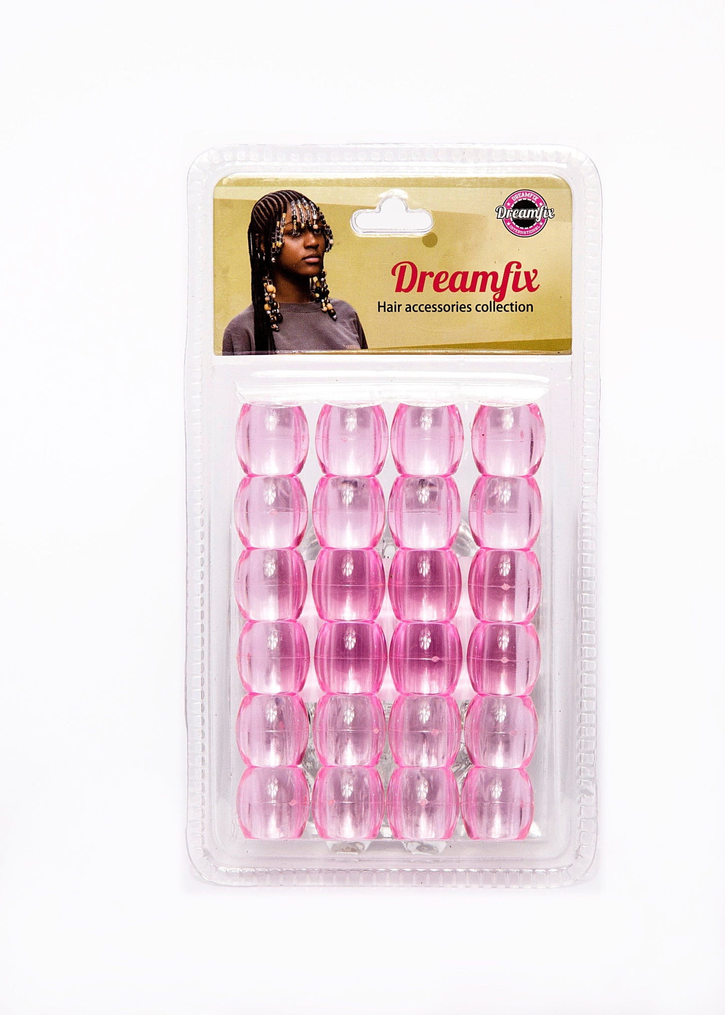 Dreamfix Health & Beauty pink Dreamfix Jumbo Hair Beads Transparent