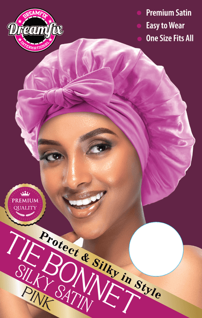 Dreamfix Health & Beauty Pink Dreamfix Tie Bonnet Satin