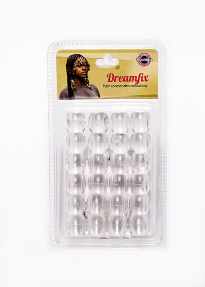 Dreamfix Health & Beauty silver Dreamfix Jumbo Hair Beads Transparent