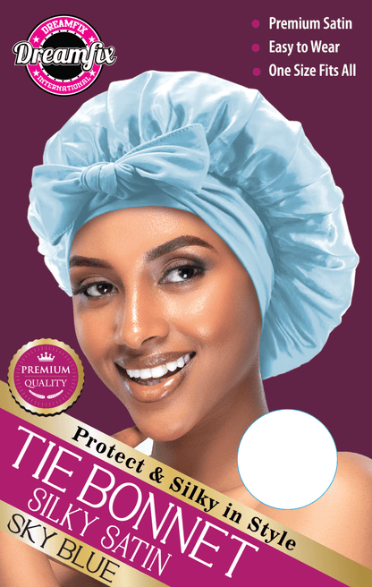 Dreamfix Health & Beauty Sky Blue Dreamfix Tie Bonnet Satin
