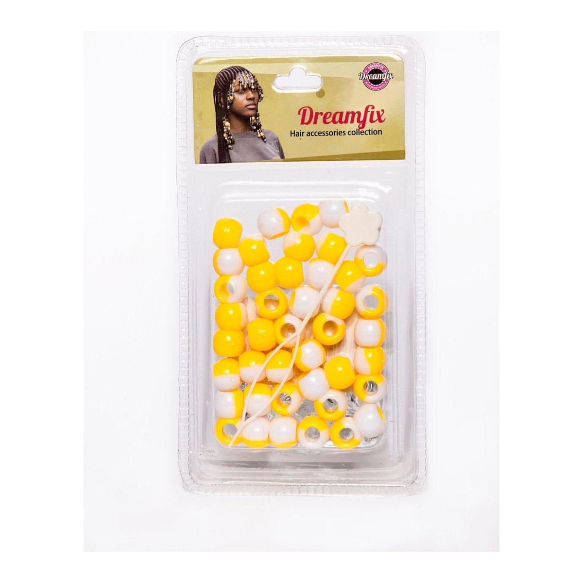 Dreamfix Health & Beauty yellow/white 1 Dreamfix Plastic Hair Beads For Kids Assorted