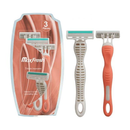 Dreamfix Maxfresh Ladies Shaving Stick Razors Blades With Lubricating Strip 3Pcs - Gtworld.de