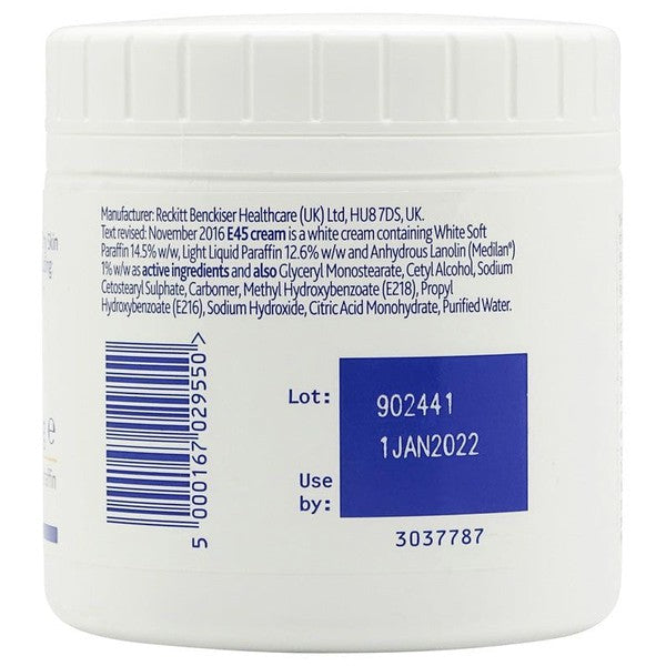 E 45 E45 Dermatological Cream Treatment for Dry Skin 350g