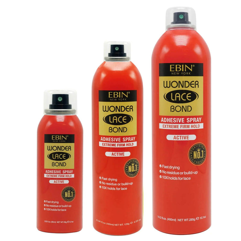 Ebin New York Wonder Lace Bond Extreme Firm Hold Spray Active 420/180/80 ml | gtworld.be 