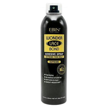 Ebin New York Health & Beauty Ebin New York Wonder Lace Bond Adhesive Spray Extreme Firm Hold Supreme 420/180/80 ml