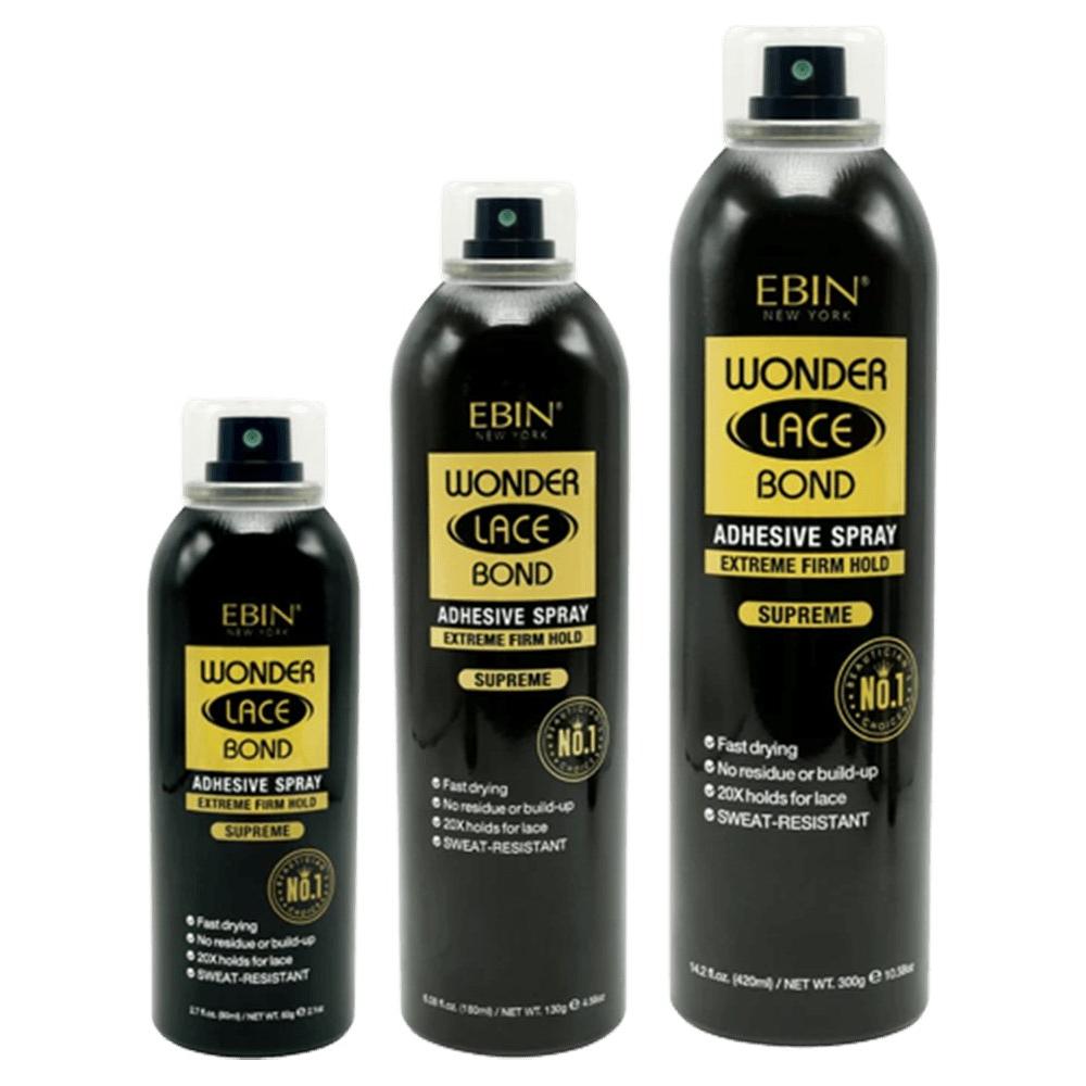 Ebin New York Wonder Lace Bond Adhesive Spray Extreme Firm Hold Supreme 420/180/80 ml - Gtworld.de