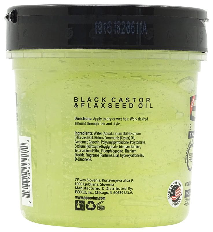 Eco Style Professional Styling Gel Black Castor & Flaxseed Oil 473ml | gtworld.be 