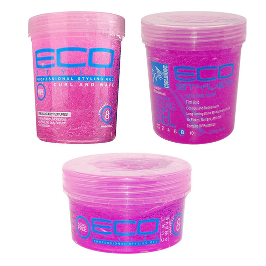 Eco Style Eco Styler Pink Curl & Wave Firm Hold Styling Gel 32oz/24oz/8oz