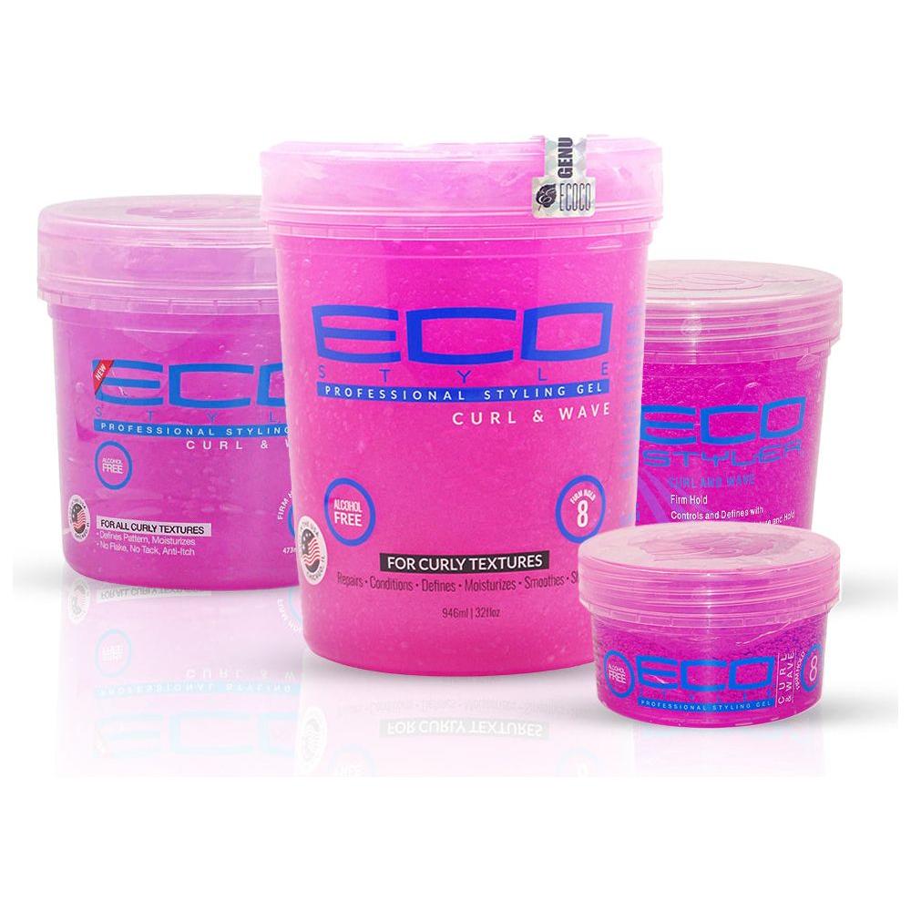 Eco Style Health & Beauty Eco Styler Pink Curl & Wave Firm Hold Styling Gel 32oz/24oz/8oz/16oz/5LB