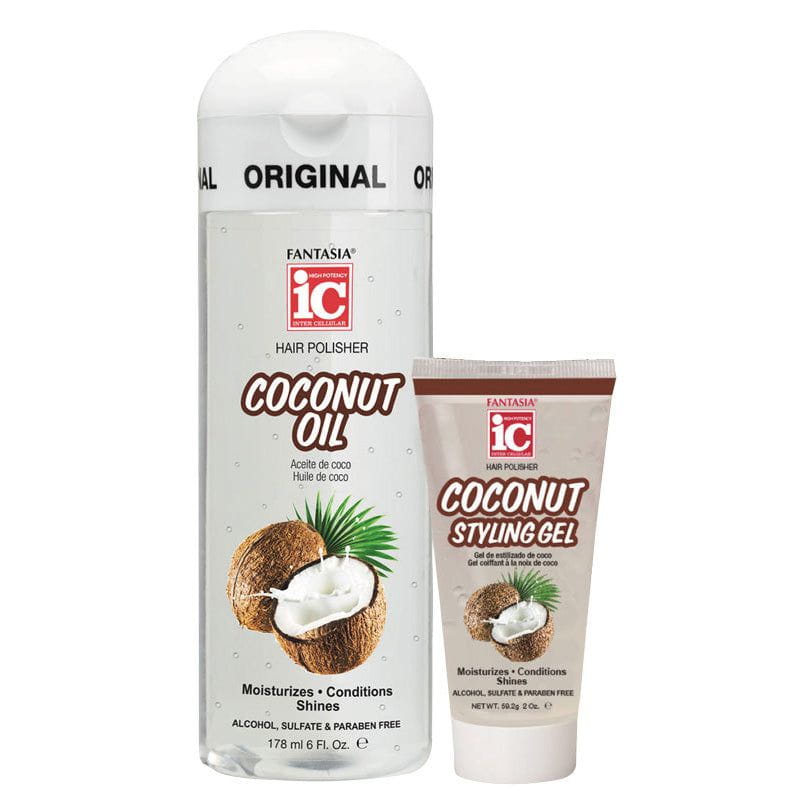Fantasia ic Fantasia ic Hair Polisher Coconut Oil 178ml + Coconut Styling Gel 59ml