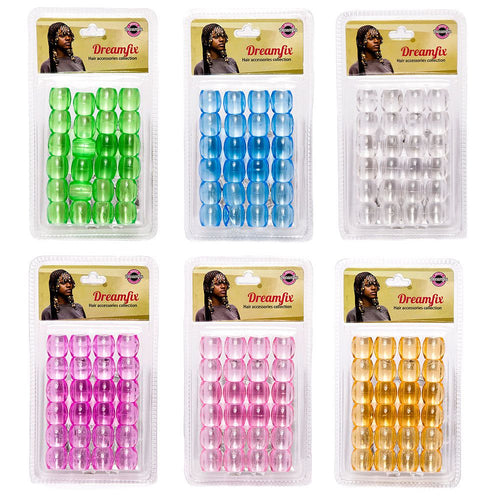 GT World of Beauty International Health & Beauty Dreamfix Jumbo Hair Beads Transparent