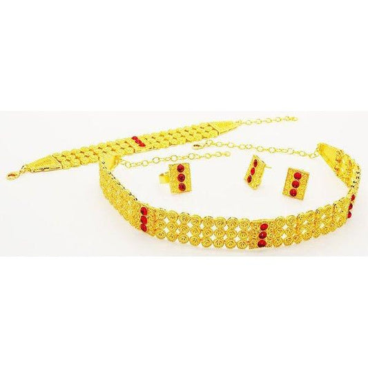 HABESHA Health & Beauty Habesha's Jewellery Jewellery Square Set Red