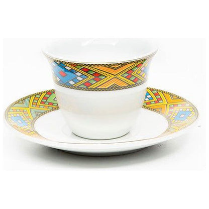 Coffee cups and coasters set of 6 decor Tibib