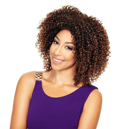 Sleek Yaya Synthetic Lace Parting Wig 10" - Kinky Jerry Curl | gtworld.be 