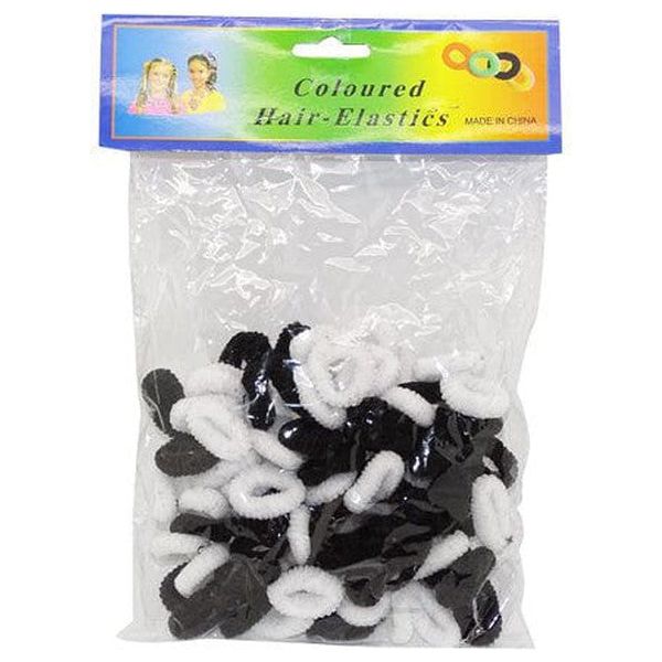 Hair Elastics Color Big Black & white HB02