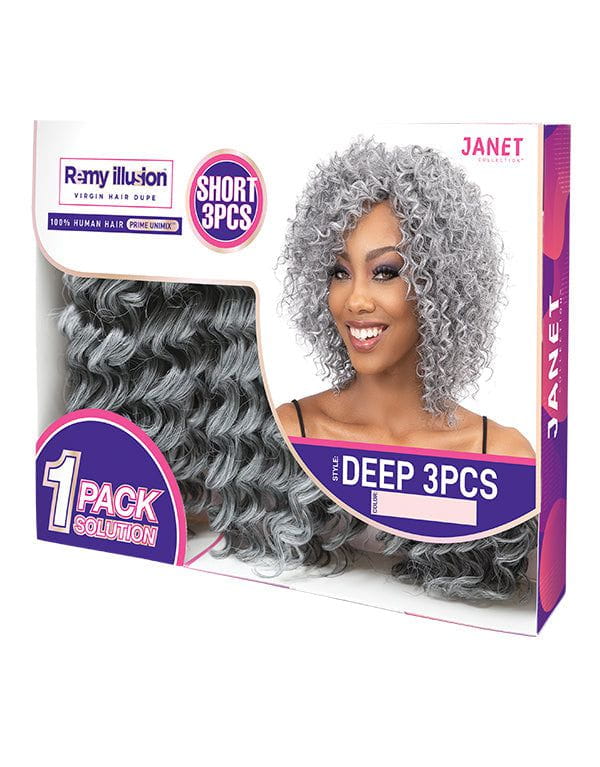 Janet Collection Health & Beauty Remy Illusion Natural Short 3pcs Deep-extension Synthetic Hair