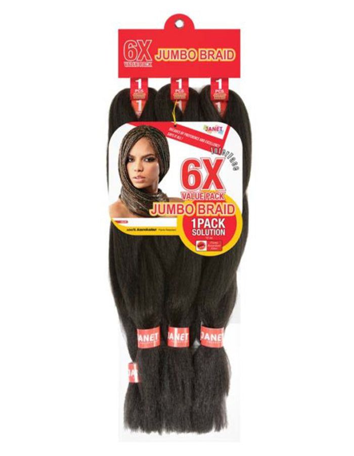 Janet Collection Janet Collection Jumbo Braid 6x, Value Pack, 1 Pack Solution Synthetic Hair