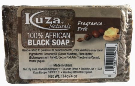 Kuza Kuza 100% African Black Soap Fragrance-Free 4 oz
