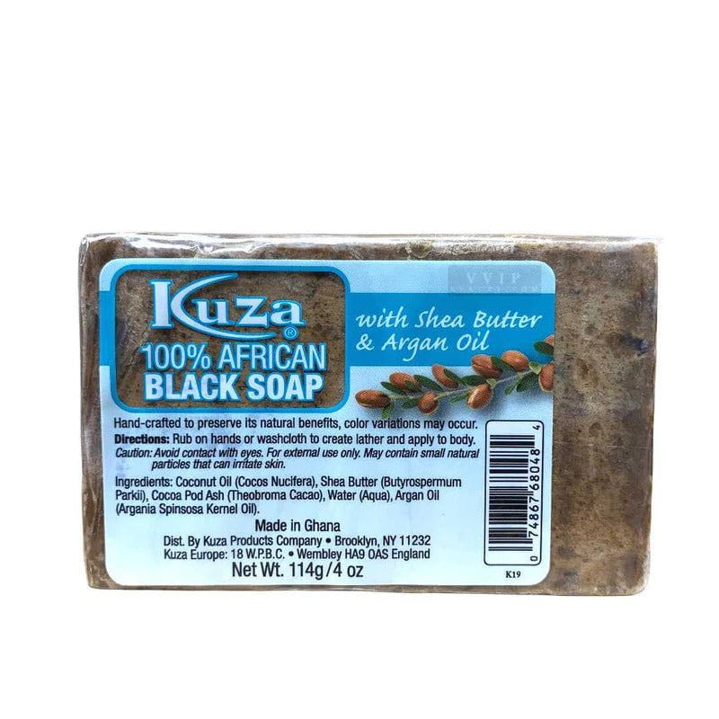 Kuza Kuza 100% African Black Soap With Shea Butter & Argan Oil 4 Oz