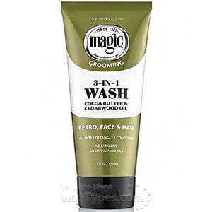 Magic Magic Grooming 3 In 1 Wash Kakaobutter & Zedernholzöl für Bart, Gesicht und Haar 177ml