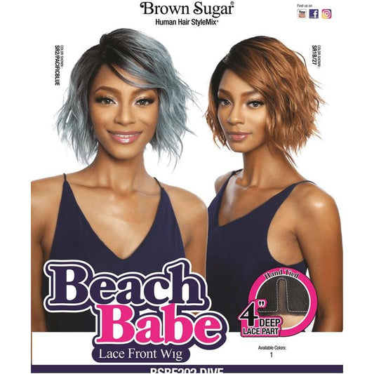 Mane Concept Health & Beauty Brown Sugar Beach Babe Lace Front Wig Blended Human Hair Dive