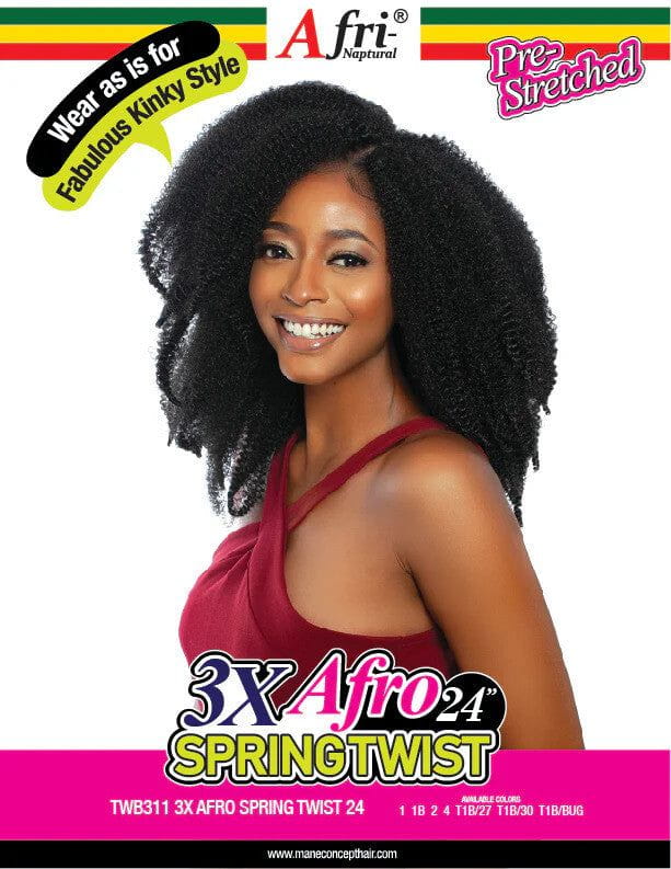 Mane Concept Mane Concept Afri-Naptural 3X Afro Spring Twist  Cheveux synthétiques 16" / 24"