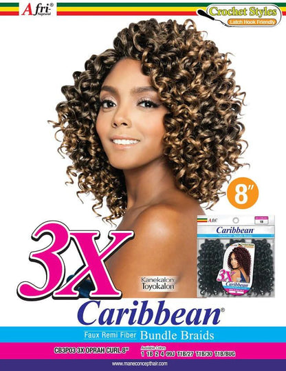 Mane Concept Mane Concept Afri-Naptural Caribbean 3X Oprah Curl Crochet Braid Kanekalon + Toyokalon Fiber 8''