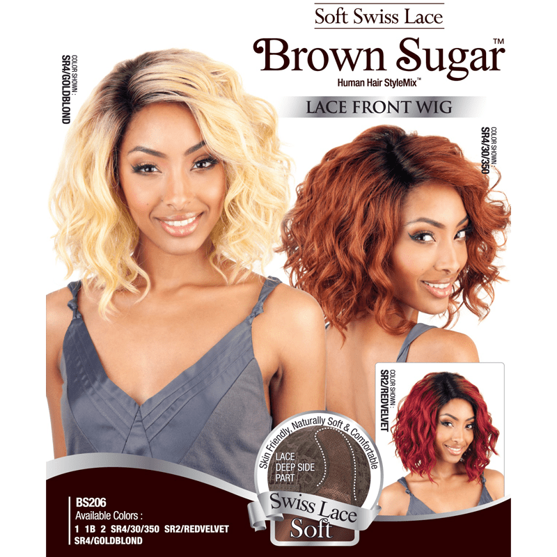 Mane Concept Brown Sugar Swiss Lace Front Blended Real Hair Wig 206