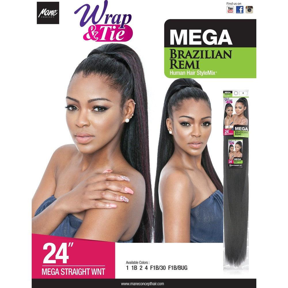 Mane Concept Mega Brazilian Wrap-N Mega Straight Wint 24" - Human Hair