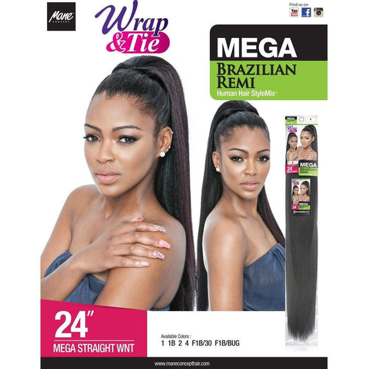 Mane Concept Mega Brazilian Wrap-N Mega Straight Wint 24" - Human Hair