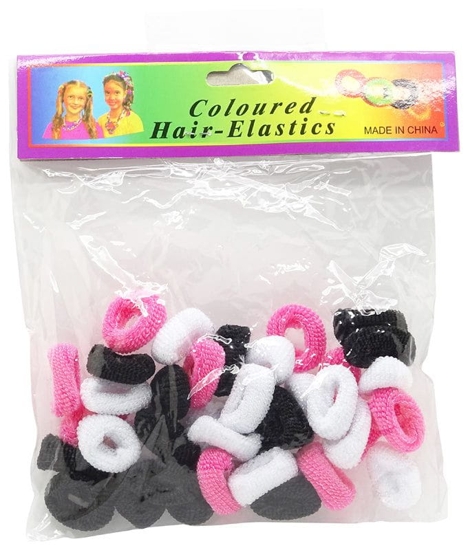 Marken ohne Hersteller Hair Elastics Color  Black White & Pink HC01