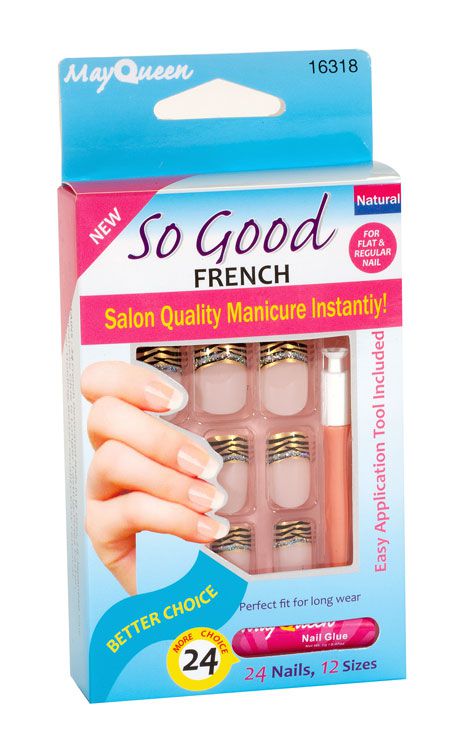 MayQueen French Nail For Flat & Regular Nails - Nails 16218