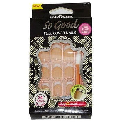 MayQueen Health & Beauty 17412 Full Cover Nails For Flat Nails