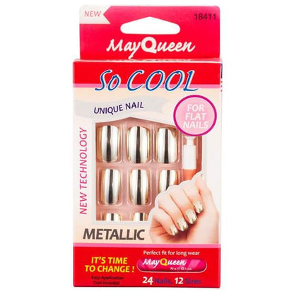 MayQueen Health & Beauty NAILS 16218 Unique Nail Metallic For Flat Nails