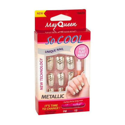 MayQueen Health & Beauty Unique Nail Metallic For Flat Nails