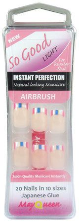 MayQueen Nails 16221 So Good Light Instant Perfection Airbrush 20 Nails In 10 Sizes