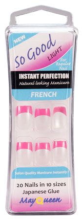 MayQueen So Good Light Instant Perfection Natural Looking Manicur French 20 Nails In 10 S