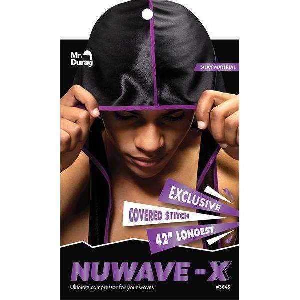 Mr.Durag Mr. Durag NuWave-X Black with Purple Strippe