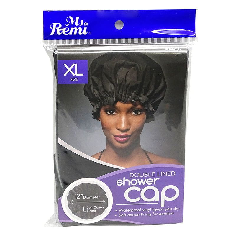 Ms.Remi Ms.Remi Double Lined Shower Cap XL Size Black