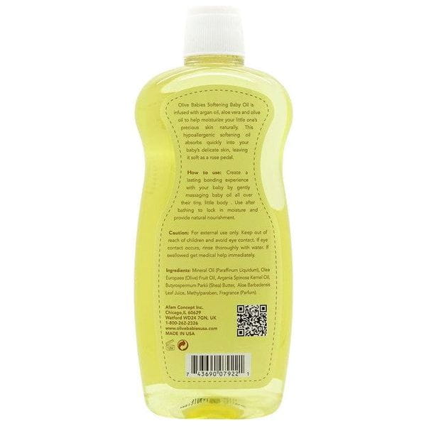 Olive Babies Health & Beauty Olive Babies Softening Baby Oil 355ml