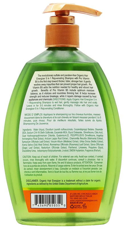 Organic Hair Energizer Organic Hair Energizer 5 in 1 Rejuvenating Shampoo 385ml