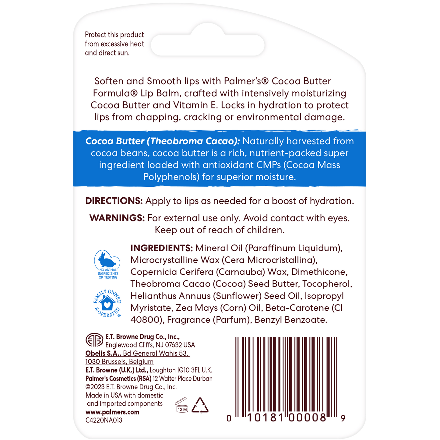Palmer's Health & Beauty Palmer's Cocoa Butter Formula Original Ultra Moisturising Lip Balm 4g