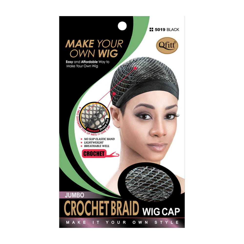 Qfitt Health & Beauty Qfitt - Bonnet de perruque crocheté Jumbo Noir (5029)