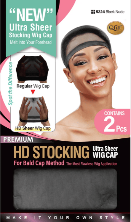 Qfitt Health & Beauty Qfitt - Bonnet de perruque HD - Noir nude (5224)