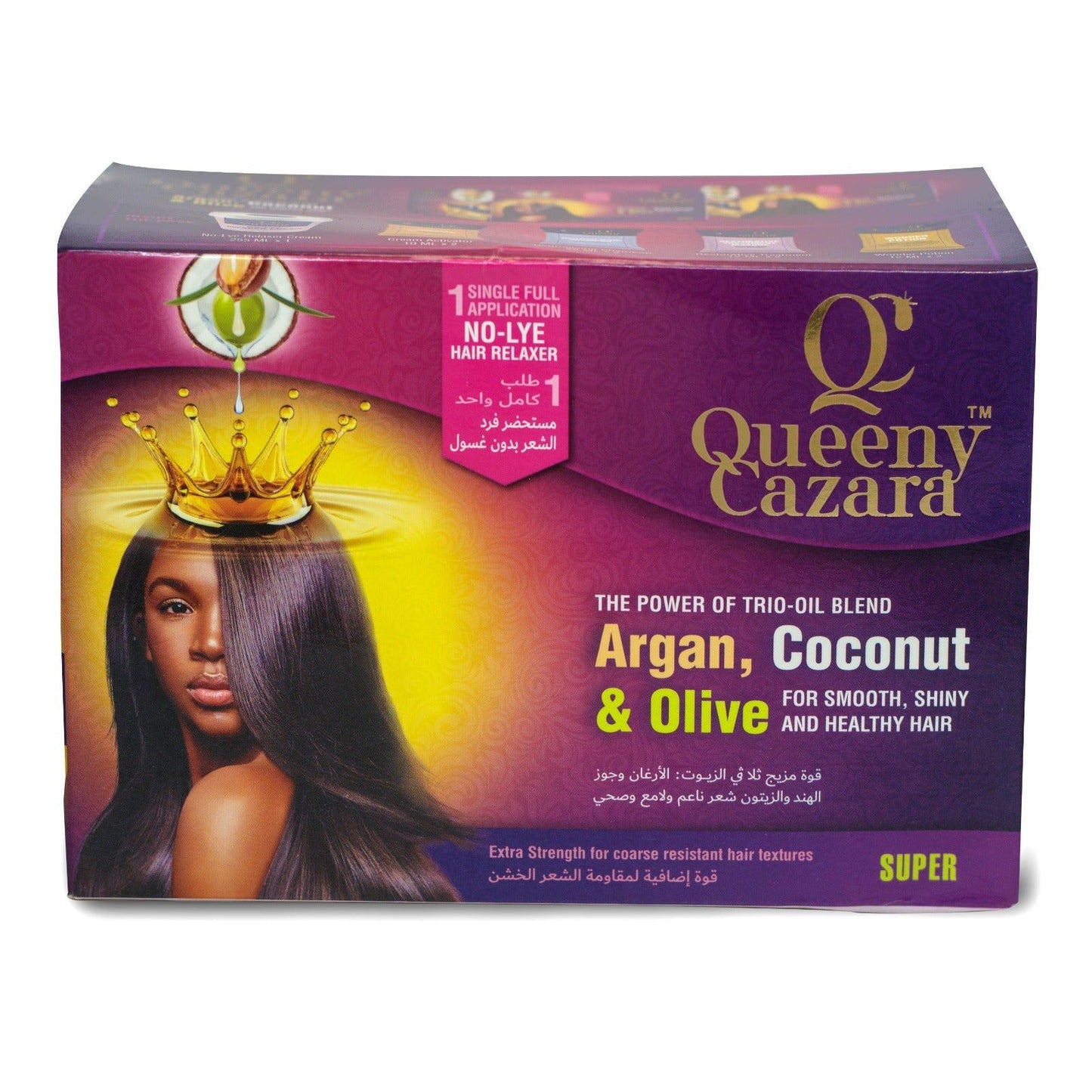 Queeny Cazara Health & Beauty Queeny Cazara No-Lye Relaxer Kit Super Argan&Coconut&Olive Oils