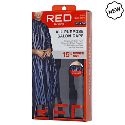 Red by Kiss Black Zebra Nylon Red By Kiss All Purpose Salon Cape