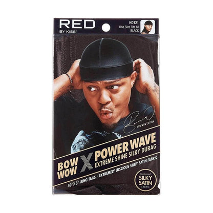 Red by Kiss Health & Beauty Red By Kiss Bow Wow X Power Wave Extreme Shine Silky Durag - Black