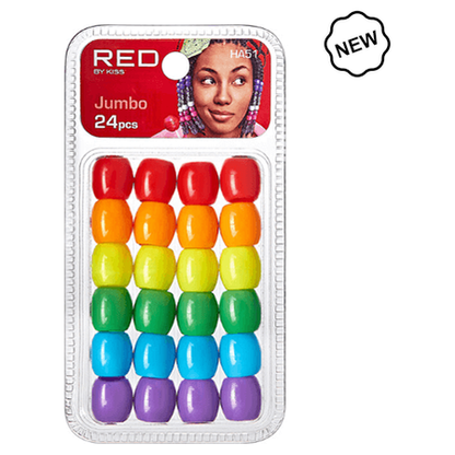 Red by Kiss Health & Beauty Red By Kiss Jumbo Hair Beads 24pcs (Rainbow) Red By Kiss Jumbo Hair Beads 24pcs