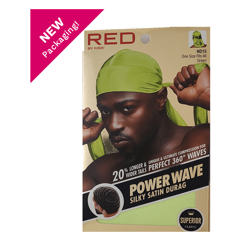 Red by Kiss Health & Beauty Red By Kiss Power Wave Silky Satin Durag - Green Red By Kiss Power Wave Silky Satin Durag _ Superior Fabric