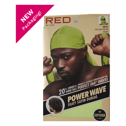 Red by Kiss Health & Beauty Red By Kiss Power Wave Silky Satin Durag - Green Red By Kiss Power Wave Silky Satin Durag _ Superior Fabric